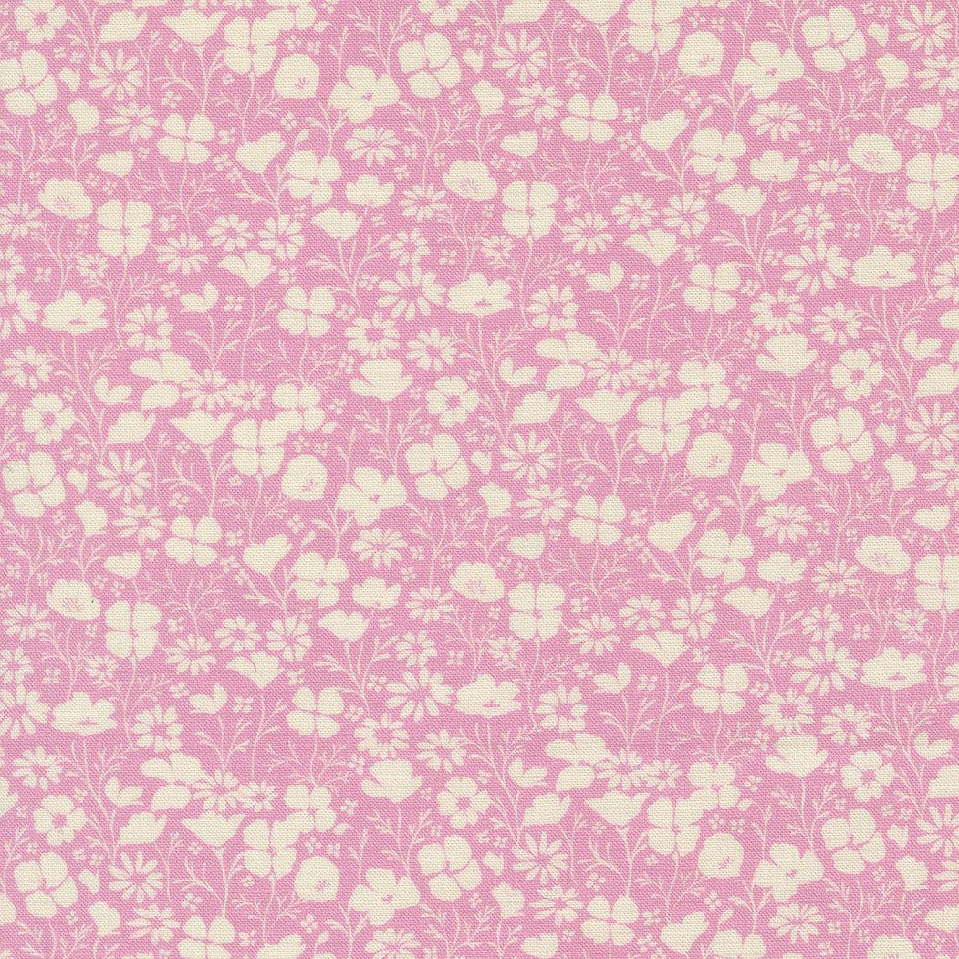 Cannon Beach Poppy Field Sweet Pea fabric by Crystal Manning for Moda Fabrics with bright hand-drawn florals and coastal colors