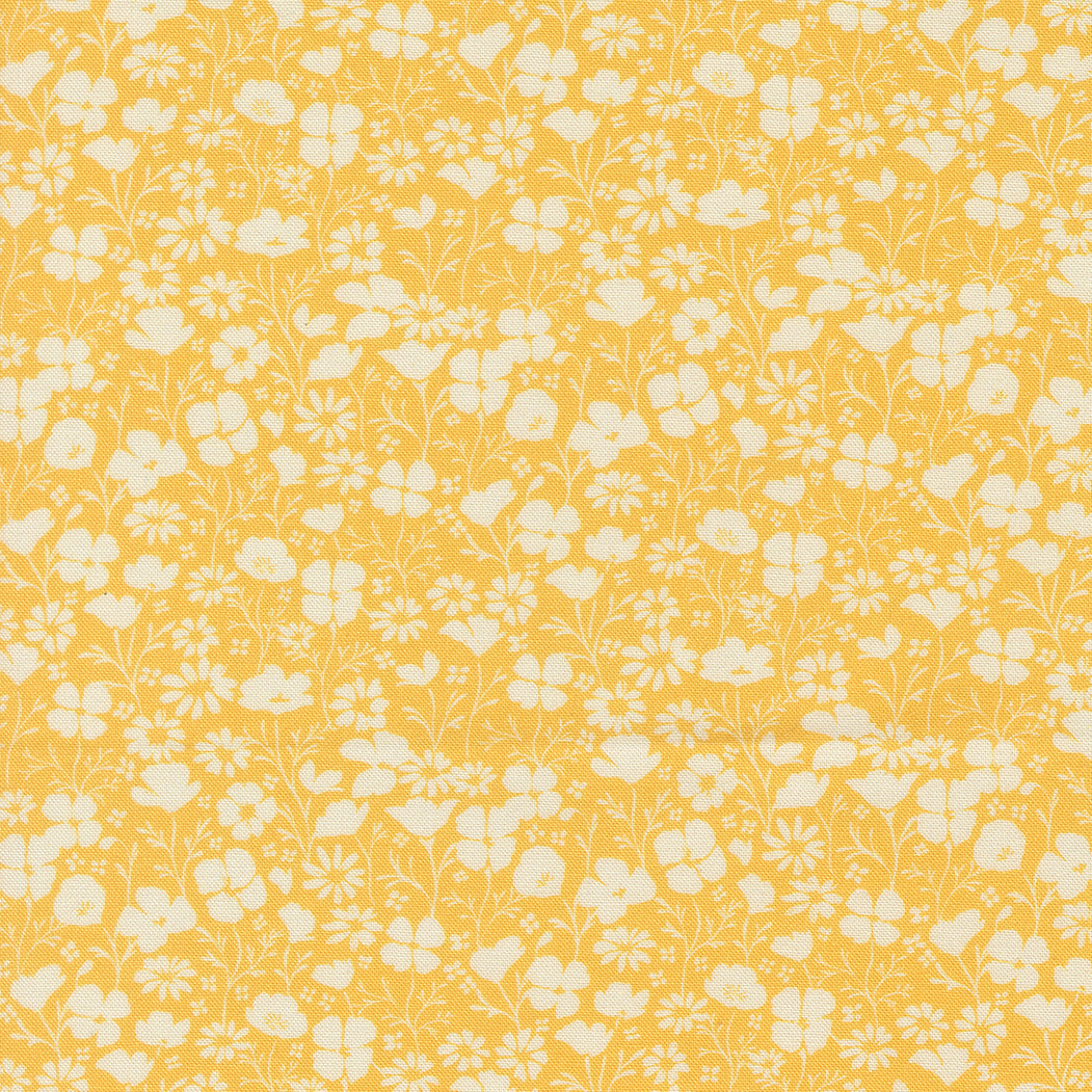 Cannon Beach Poppy Field fabric design by Crystal Manning featuring bright wildflowers and coastal colors