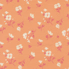 Cannon Beach Astoria Florals Peach fabric by Crystal Manning featuring hand-drawn florals in soft coral and aqua tones