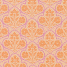 Cannon Beach Copalis Damask Blush fabric by Crystal Manning featuring vintage floral and native plant designs in soft coral, aqua, and lavender tones.