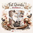 The Henhouse Fat Quarter Bundle by Gingiber for Moda Fabrics featuring rustic chicken and farm-themed prints in warm, sunny colors