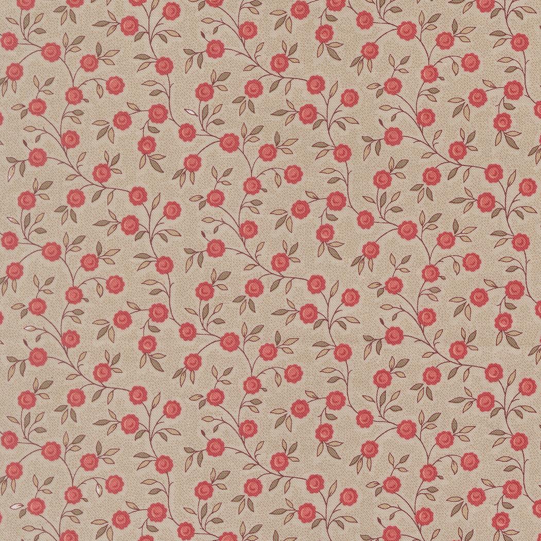 Fleur De Paris Topiare Florals Smoke fabric by French General for Moda Fabrics with vintage floral design on soft pearl background
