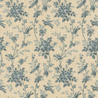 Fleur De Paris Oiseaux florals fabric in pearl French blue by French General for Moda Fabrics