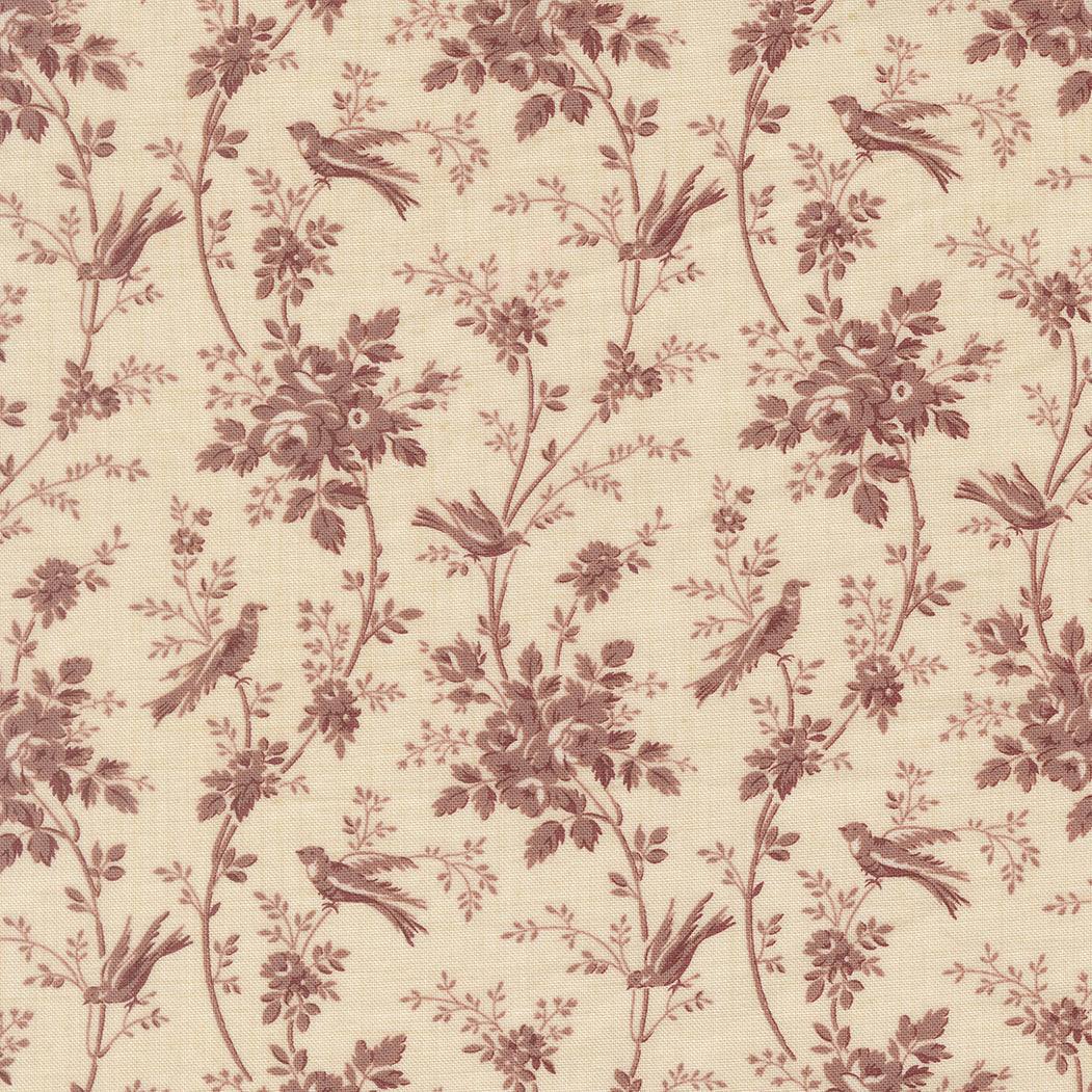 Fleur De Paris Oiseaux Florals Pearl Lavender fabric by French General for Moda Fabrics in half-yard increments