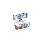 Sunrise Side Mini-Charm Pack with red, blue, and white fabric squares by Minick & Simpson for Moda Fabrics