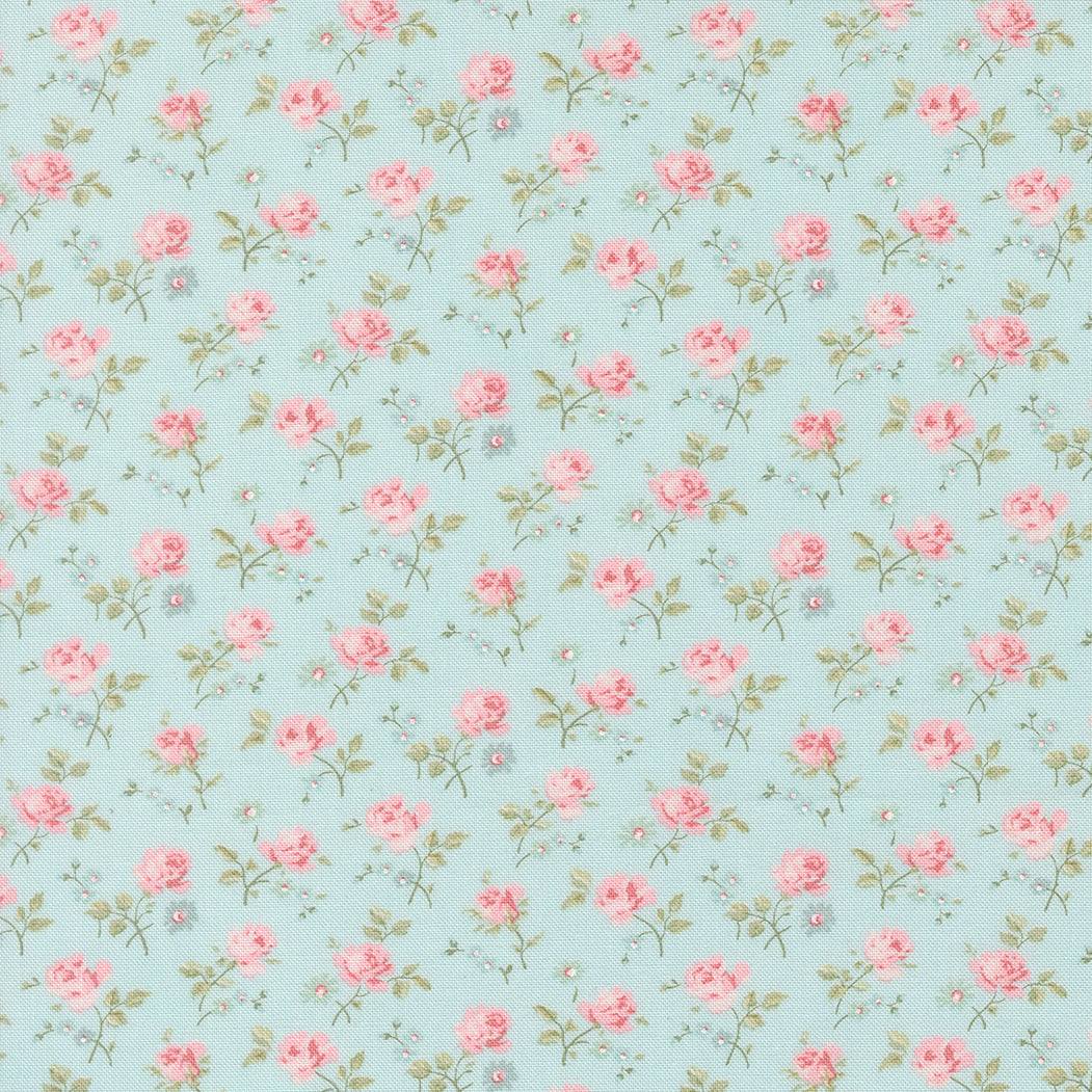 Abide Field Floral light blue fabric by Brenda Riddle Designs for Moda Fabrics