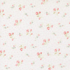 Abide Small Floral Linen White fabric with vintage floral print by Brenda Riddle for Moda Fabrics