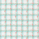 Abide Floral Plaid Gingham Light Blue fabric by Brenda Riddle for Moda Fabrics, sold in half-yard increments