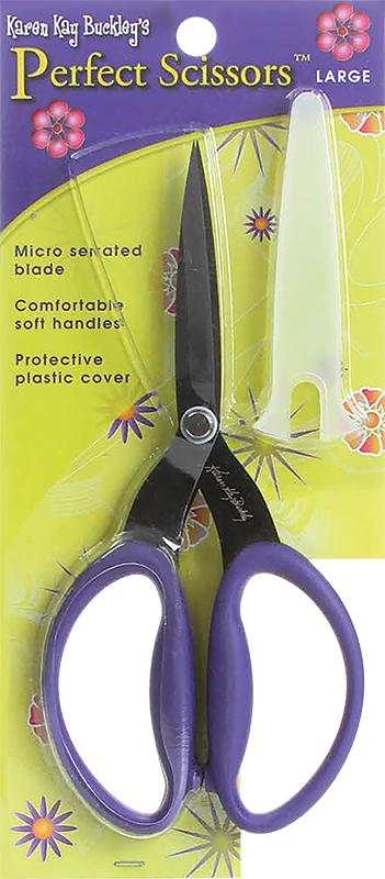 Karen Kay Buckley 7-3/4 inch perfect scissors with cushioned handle and serrated blade for fabric cutting