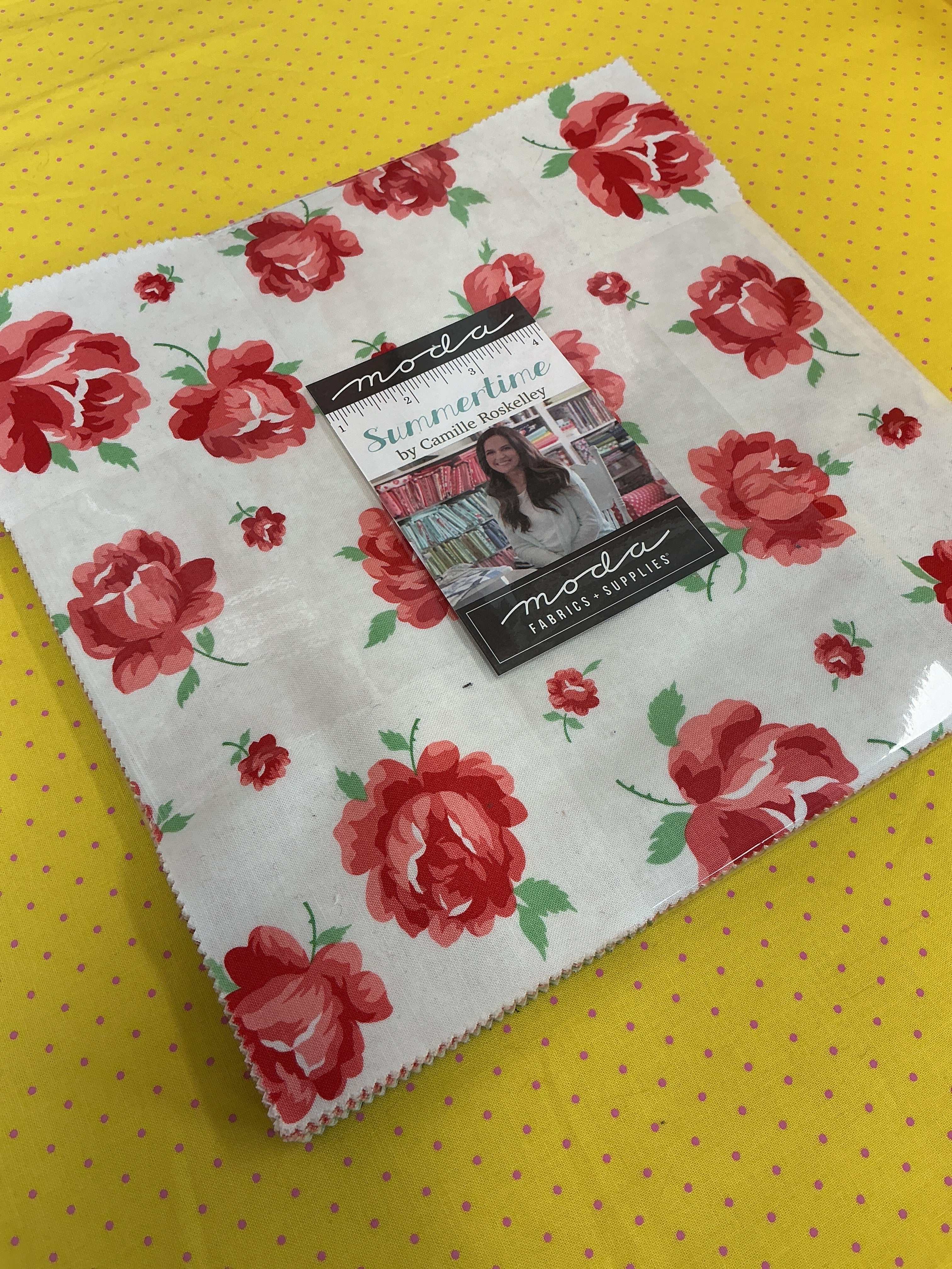 Frida Lap Size Quilt Kit with colorful half-yard fabric cuts, free digital pattern, and accent binding for a sew-along project