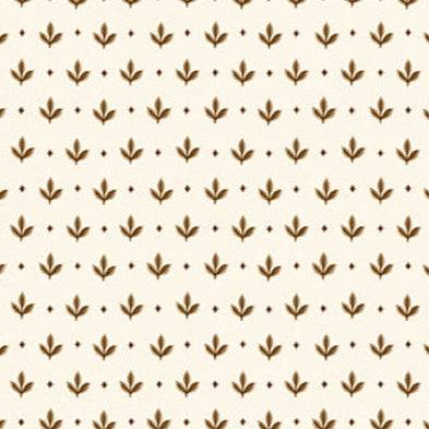 Pennyberry Farm Fallen Leaves Cream fabric with small brown leaf pattern on cream background by Kim Diehl for Henry Glass & Co.