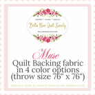 2025 Bella Rose Quilt Society pink Muse quilt backing 4-3/4 yards throw size