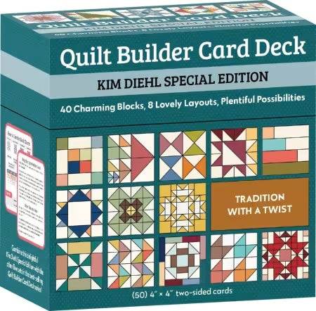 Quilt Builder Card Deck Kim Diehl Special Edition with 40 quilt blocks and 8 layouts in a compact set