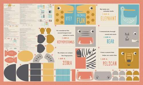 Noah's Ark Animal Book Panel by Stacy Iest Hsu with whimsical animal illustrations for nursery decor