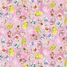 Basket Full of Blessings decorated eggs fabric in powder pink by Catherine Bartolli for Henry Glass & Co.