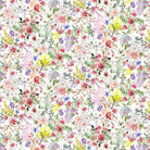 Basket Full of Blessings small floral white fabric by Catherine Bartolli for Henry Glass & Co.