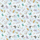 Basket Full of Blessings fabric with butterflies and floral sky blue pattern by Catherine Bartolli