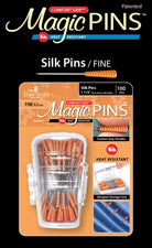 Magic Pins Silk Fine 100 ct with comfort grip and heat resistant design in storage case