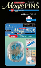 Taylor Seville Magic Pins Ultra Grip Quilting Fine 100 count with comfort grip and heat resistant storage case