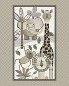 Jungle Romp Minky multi-colored animal print fabric panel for cozy blankets and pillows