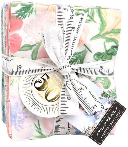 Sweet Cecily Fat Quarter bundle of 19 pastel floral fabrics by Janet Clare for Moda Fabrics