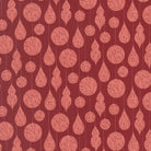 Gingerbread Lane Christmas fabric with cranberry crystal ornaments design by Kiley Ferons
