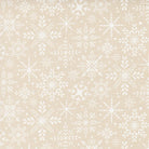 Christmas fabric with gingerbread houses, candy canes, and snowflakes from Gingerbread Lane collection by Kiley Ferons