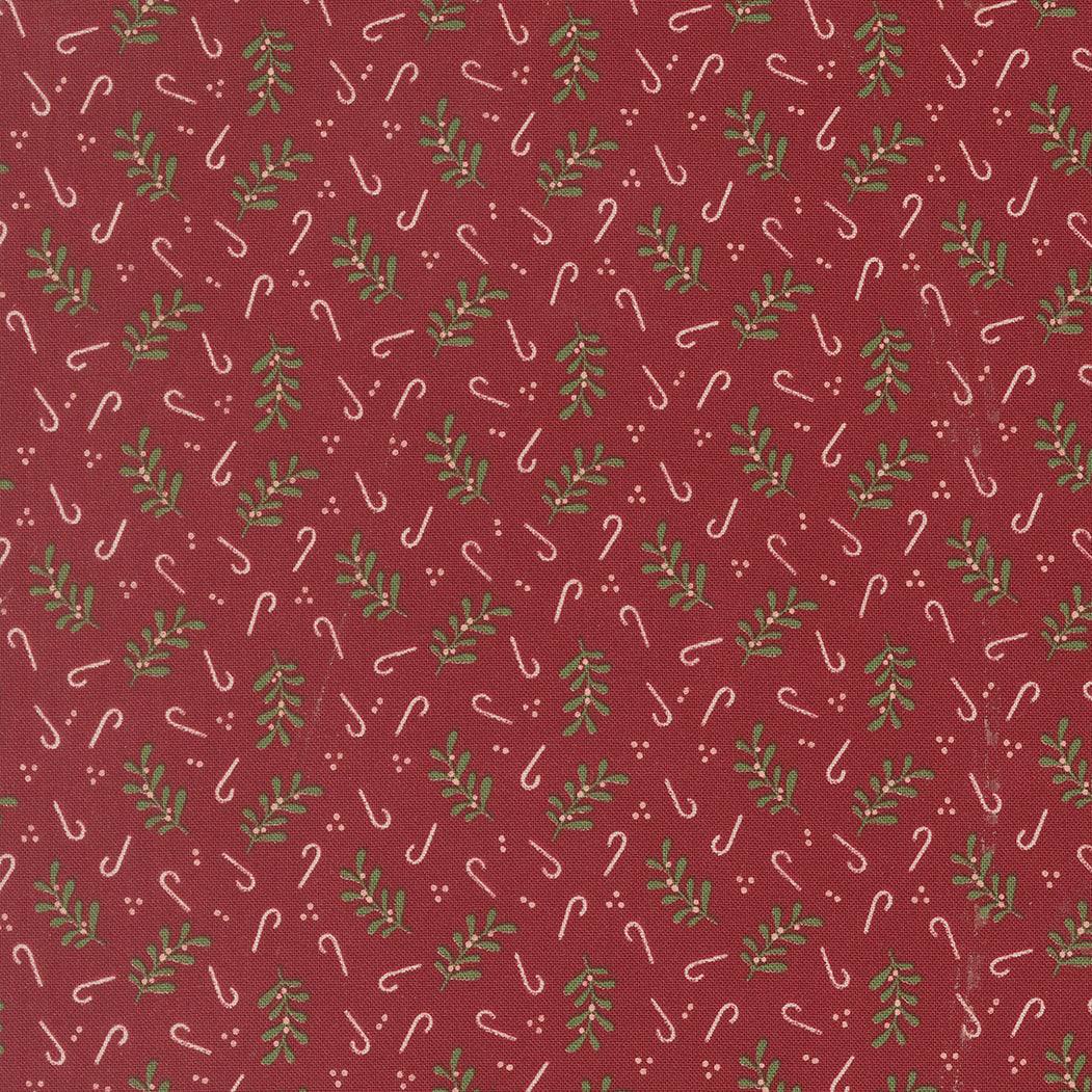 Gingerbread Lane Holly Candy Cranberry Christmas fabric by Kiley Ferons for Moda Fabrics