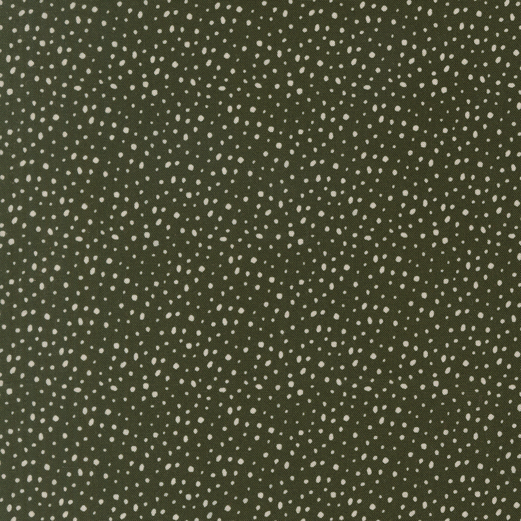 Gingerbread Lane Flurry Dots Pine Christmas fabric by Kiley Ferons for Moda Fabrics