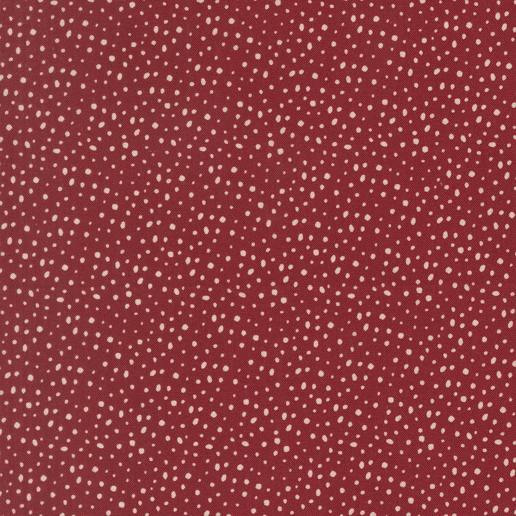 Gingerbread Lane Flurry Dots Cranberry Christmas fabric by Kiley Ferons for Moda Fabrics