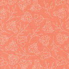 Abloom by Corey Yoder coral fabric with white spring floral sketch pattern