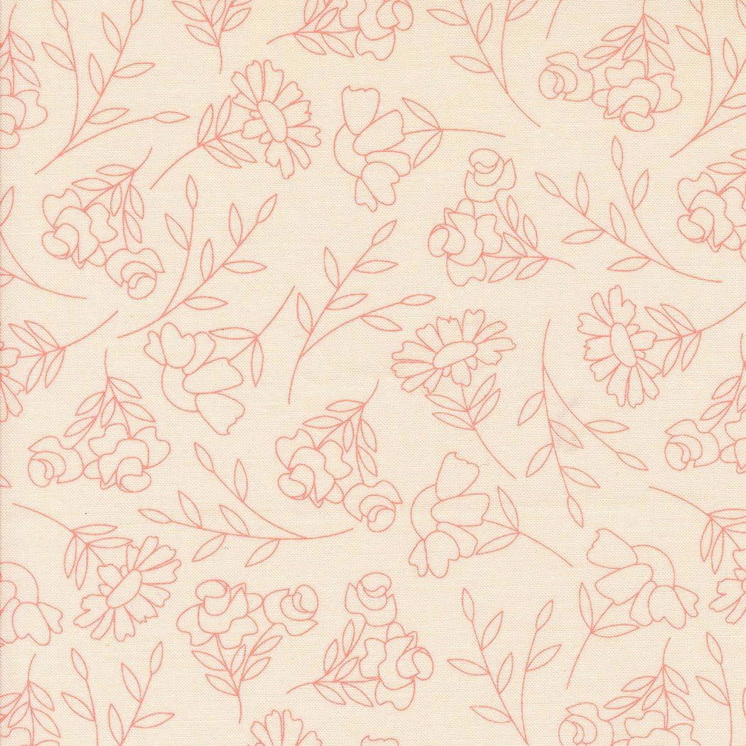 Abloom by Corey Yoder pale pink spring sketch floral fabric from Moda Quilts collection