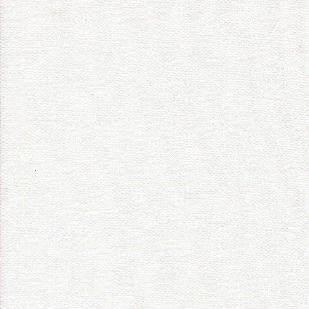 Abloom by Corey Yoder Cloud White spring sketch florals fabric by Moda Fabrics