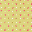 In the Garden Dotted Sprig Light Lime fabric by Corey Yoder with pink floral sprigs and white dots on light lime background