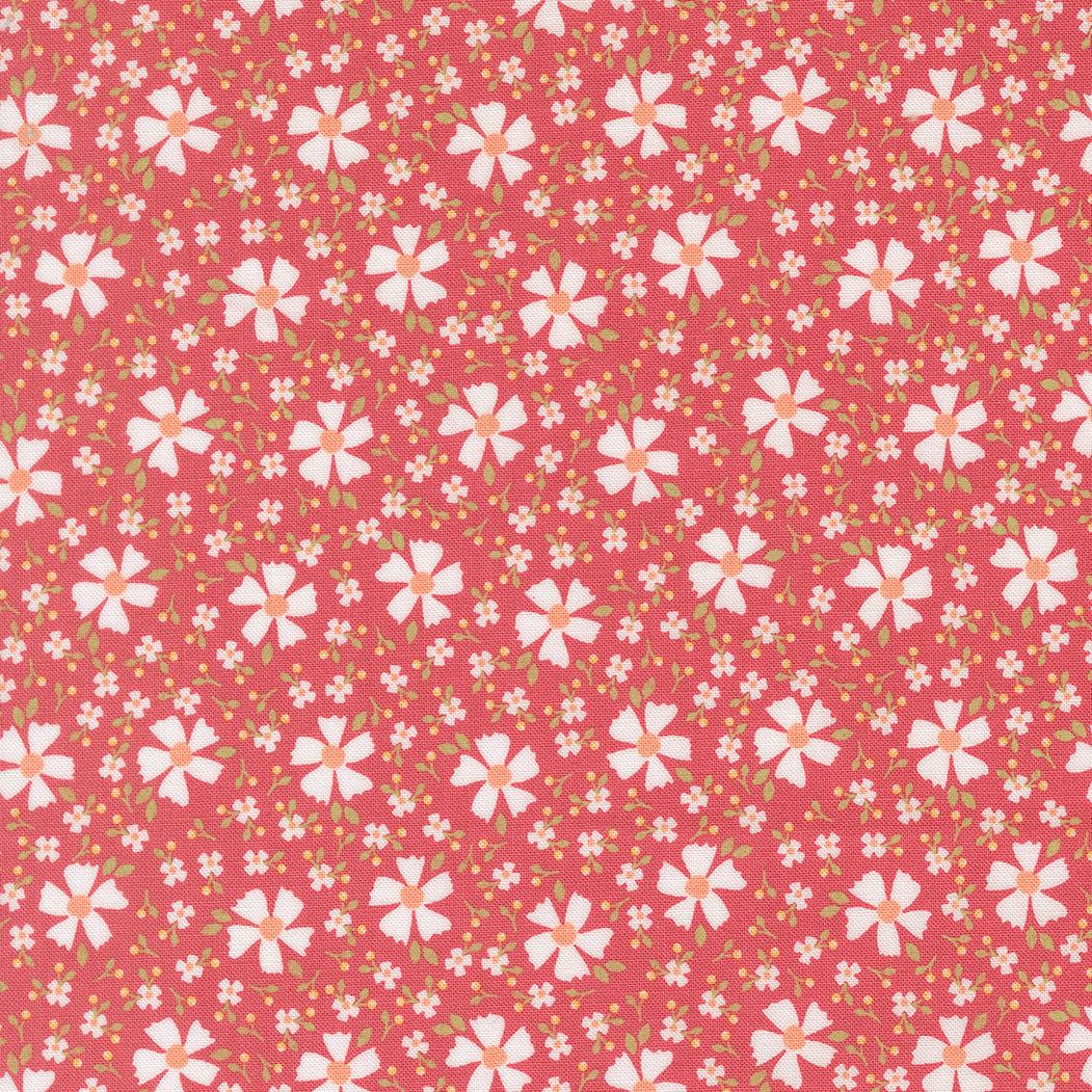 In the Garden Bloom and Blossom Strawberry floral fabric by Corey Yoder for Moda