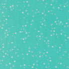 In the Garden Flutter Bermuda fabric by Corey Yoder teal background with small white and pink flowers for quilting and crafts