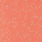 In the Garden Flutter Coral fabric with small white floral sketches on coral background by Corey Yoder for Moda Fabrics