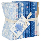 Pre-Order Something Blue Tilda fat quarter blenders bundle with blue floral and stripe patterns