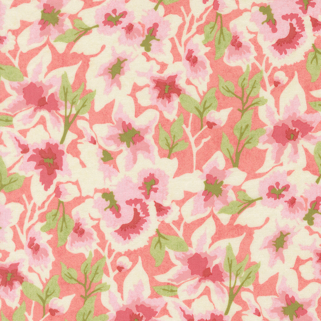 Fieldrush Gossamer Florals Peony fabric by BasicGrey with soft floral design in muted tones