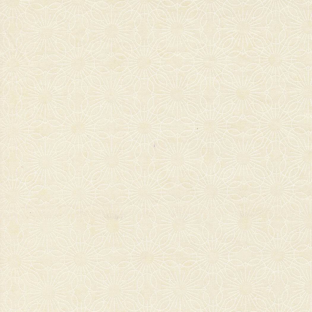 Fieldrush Jasmine Blenders Medallion Dot Opal White fabric by BasicGrey for Moda, soft floral and textured design in muted tones