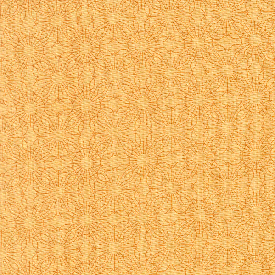 Fieldrush Jasmine Blenders Medallion Dot Sunshine fabric by BasicGrey for Moda, soft floral pattern in muted tones