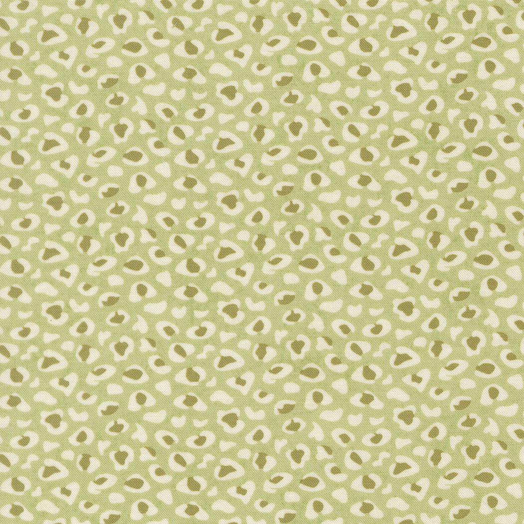Fieldrush Wild Flower fabric with leopard print and moss green tones by BasicGrey for Moda