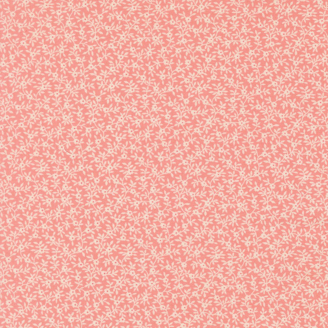 Petals & Polka Dots fabric by Anne Sutton featuring garden vine florals and polka dots in red, pink, white, and linen colors