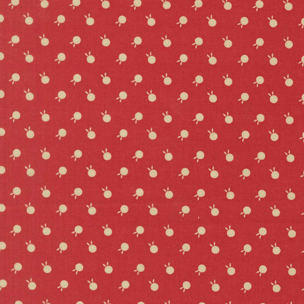 Petals & Polka Dots fabric by Anne Sutton featuring berry dots and rose tones in cherry red and soft pink