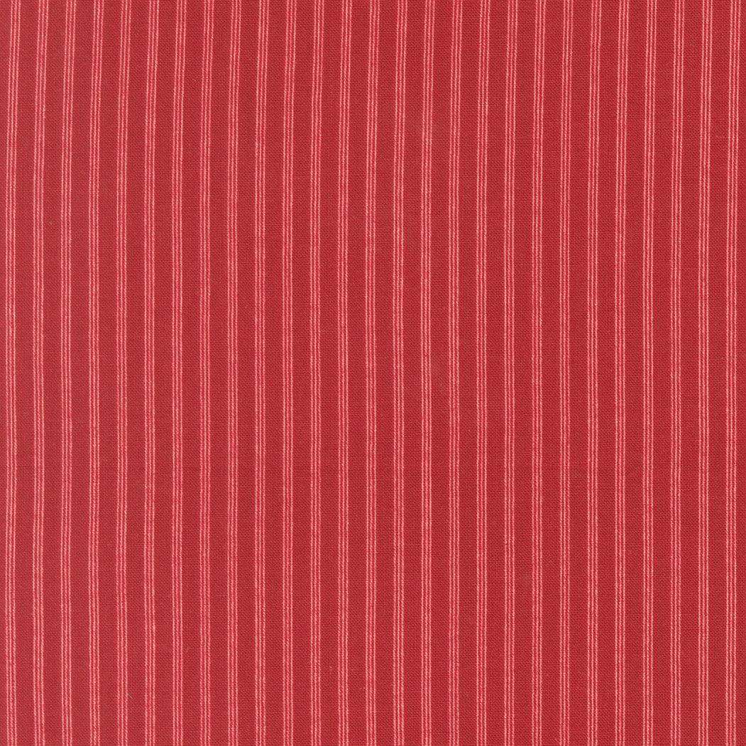 Petals & Polka Dots fabric by Anne Sutton featuring cherry red and soft pink stripes and dots