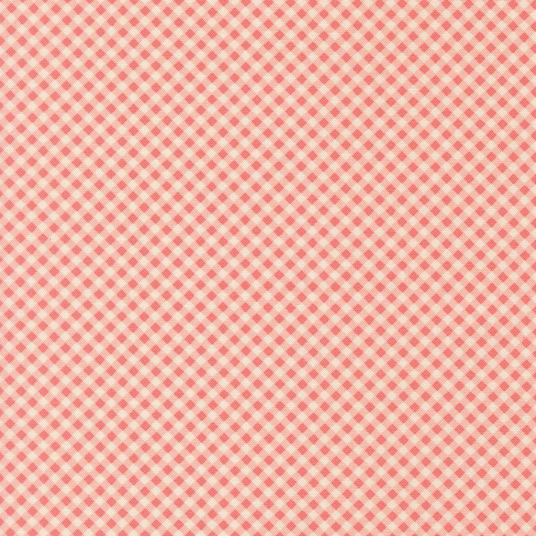 Petals & Polka Dots fabric collection by Anne Sutton featuring gingham checks, blush pink floral and polka dot patterns for quilting and crafting