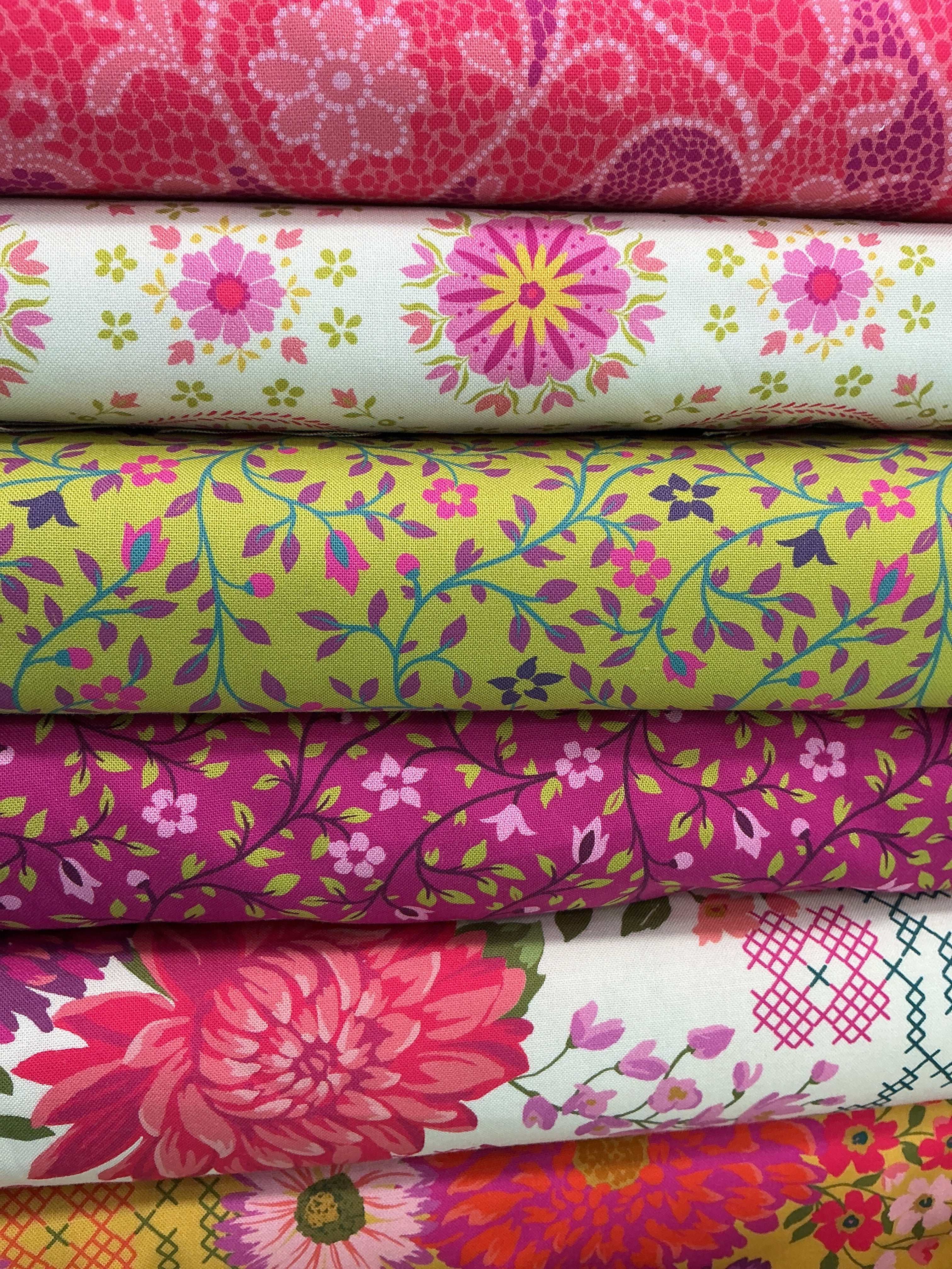 Six-Pack Party Bundle fabric cuts for quilting with vibrant patterns