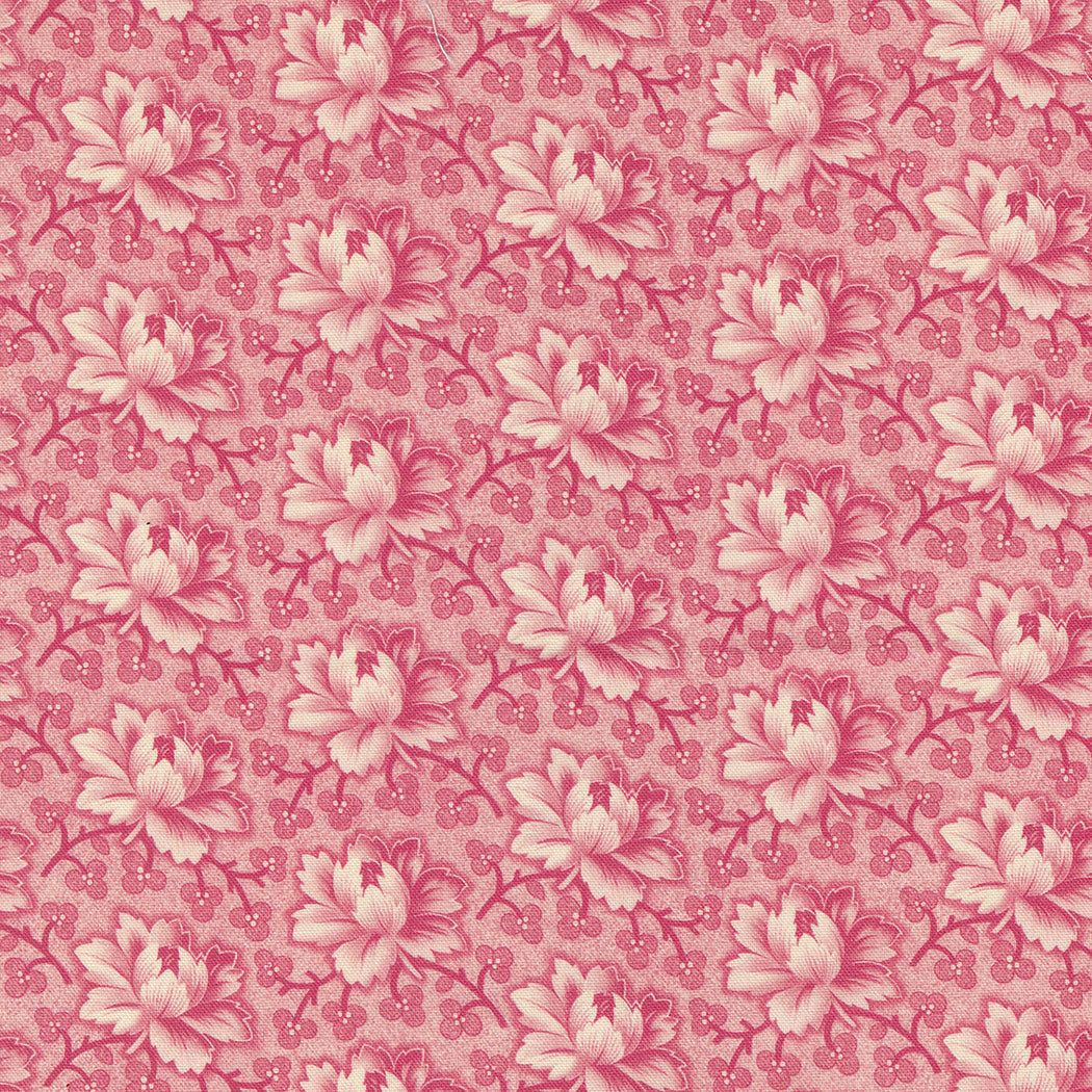 Goodnight Irene fabric by Betsy Chutchian featuring tea rose florals in carnation pink tone