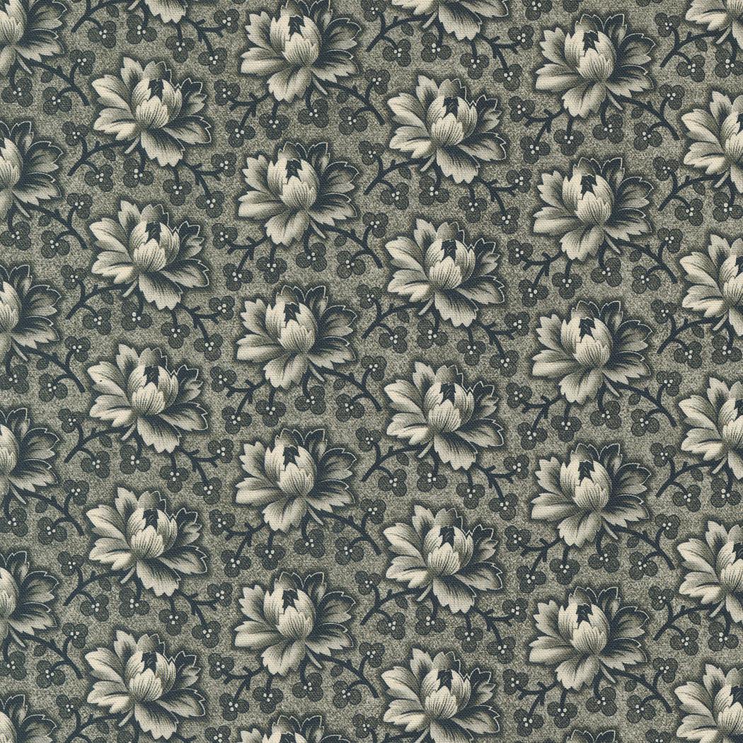 Goodnight Irene fabric by Betsy Chutchian with graphite tea rose floral pattern