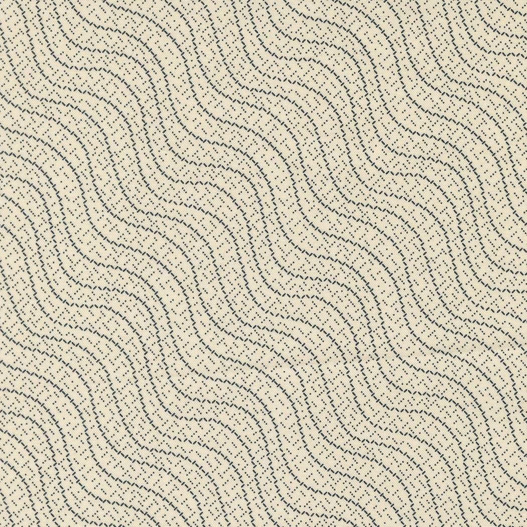 Goodnight Irene fabric by Betsy Chutchian for Moda, sweet cream with graphite wave pattern